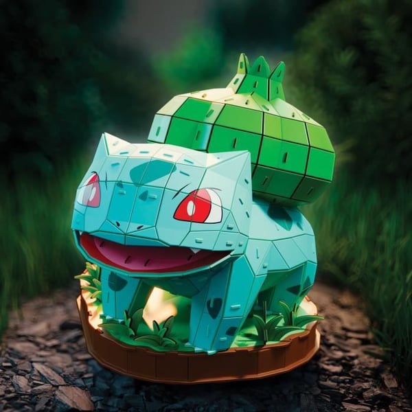 4D-puslespil - 3D-puslespil - Bulbasaur Pokémon - 195 brikker - 24 cm - fra 12 år