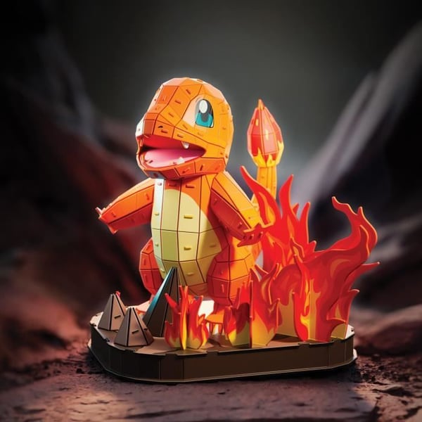 4D-bygge - 3D-pussel - Salameche Pokémon - 241 bitar - 26 cm - åldrar 12