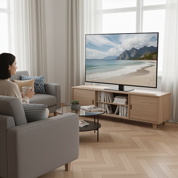 Maclean universal TV-stander. Til RTV-skab. Standard maks. 40 kg. Maks. VESA 400x400. Højde- og vinkeljustering. Til 32-65" TV. MC-1240