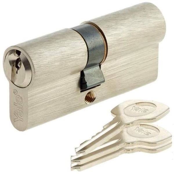 Låsecylinder - YALE - YC500+ - 40x50 mm - 5 stifter - 3 nøgler - Forniklet Låsecylinder - YALE - YC500+ - 40x50 mm - 5 stifter - 3 nøgler - Forniklet