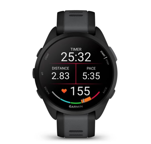 Garmin Forerunner 165 3,05 cm (1,2") AMOLED Digital 390 x 390 pixels Touchscreen Sort GPS (satellit)