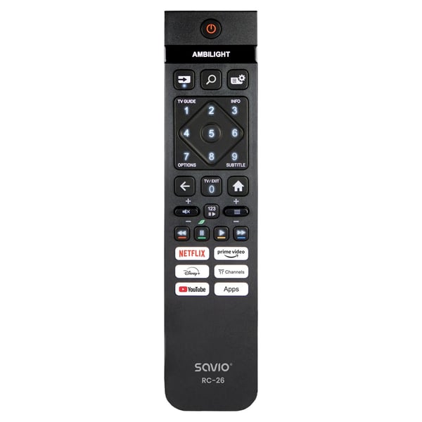 Savio RC-26 fjärrkontroll IR Trådlös TV Tryckknappar