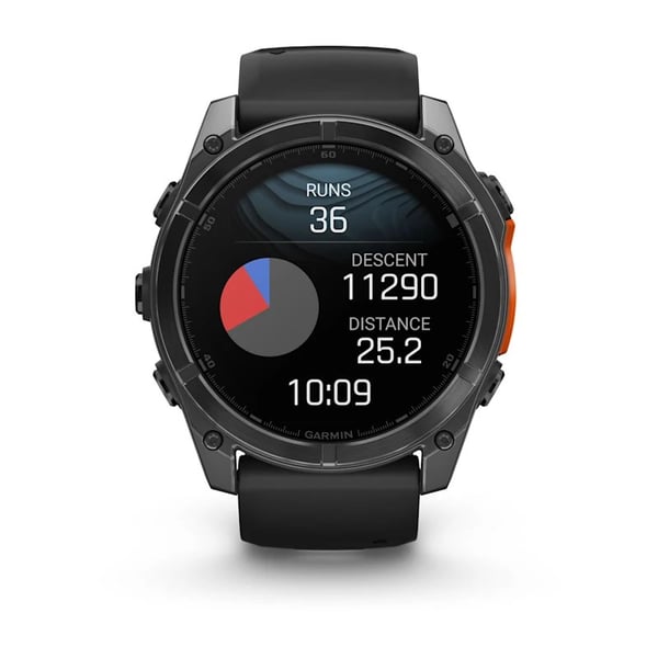 Garmin Fenix 8 3,56 cm (1,4 tum) AMOLED 51 mm Digital 454 x 454 pixlar Pekskärm Titanium Wi-Fi GPS (satellit)