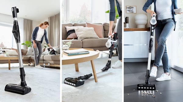 Bosch BSS711W varsi-imuri/sähköharja Akku, kuiva, pölypussiton, 0,3 l, musta, hopea, valkoinen