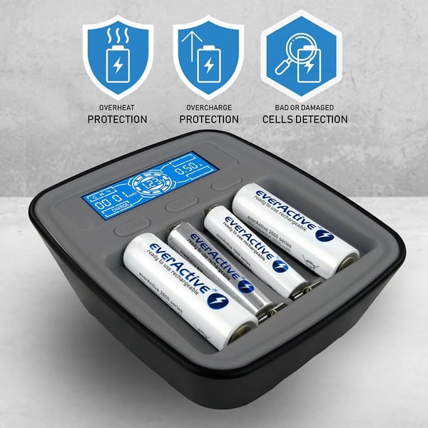 Akkulaturi Ni-MH USB-C everActive NC1000MV2