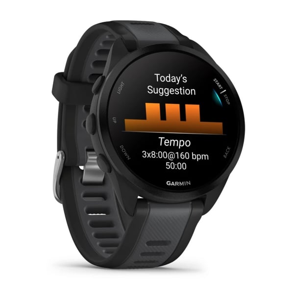 Garmin Forerunner 165 3,05 cm (1,2") AMOLED Digital 390 x 390 pixels Touchscreen Sort GPS (satellit)
