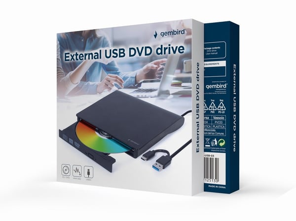 Gembird DVD-USB-031 Extern USB DVD-enhet. Svart