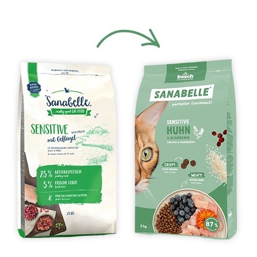 BOSCH Sanabelle Sensitive med kylling - tørfoder til katte - 2 kg