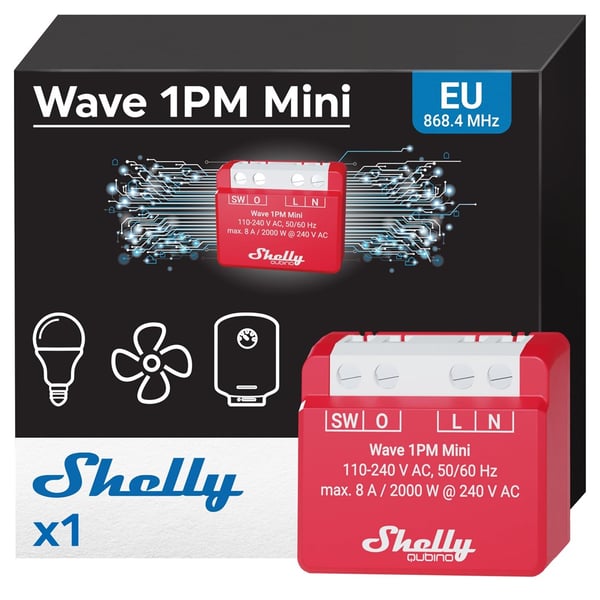 Shelly Wave 1PM Mini LR Z-Wave -toimilaite