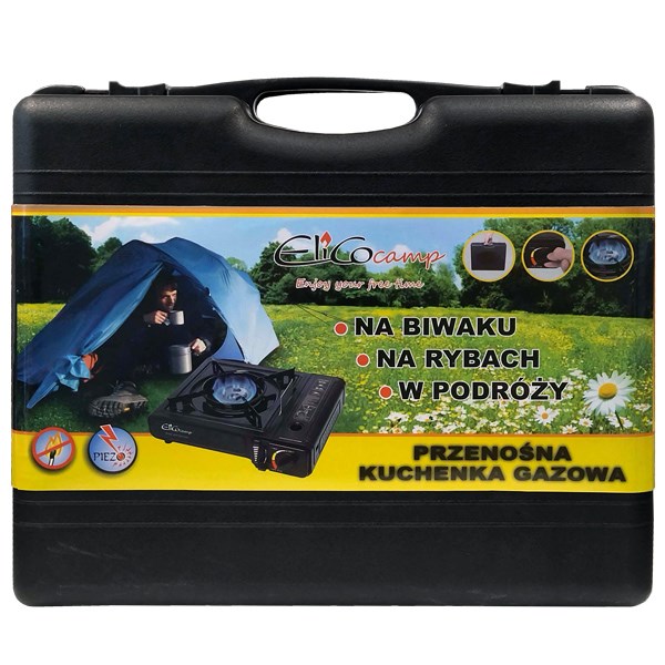 ELICO BDZ-155B Transportabel campinggaskomfur til 2,2 kW patroner. piezo tænding.