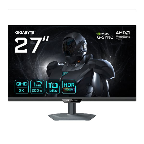GIGABYTE G27Q2 27" 2K QHD Gaming-skærm - 2560 x 1440. 200Hz. 1ms. 350 cd/m². G-Sync-kompatibel. FreeSync Premium. HDR10. HDMI 2.0. Displayport 1.4