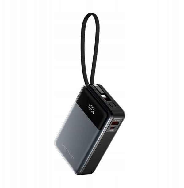 Vention 20000mAh 65W Powerbank med indbygget USB-C-kabel