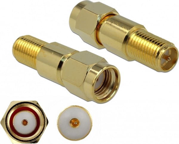 RP-SMA (han) - RP-SMA (v) adapter - 50 Ohm / 3 GHz