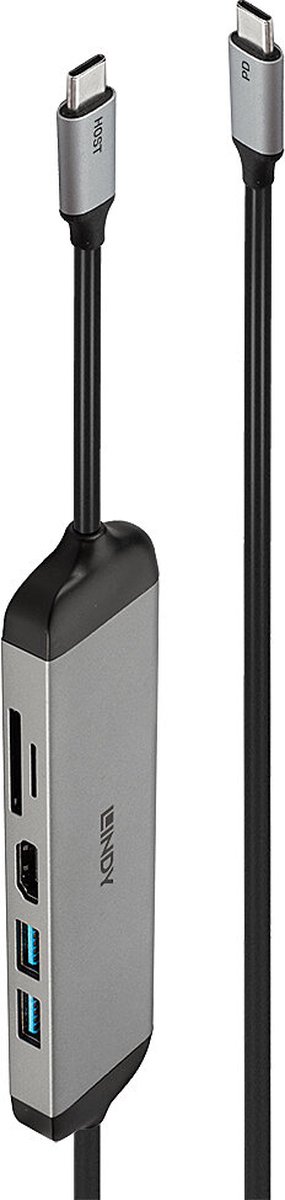 Lindy 43326 dockningsstation för bärbar dator & portreplikator Bedraad USB 3.2 Gen 1 (3.1 Gen 1) Typ-C Compact. Grijs Lindy 43326 dockningsstation för bärbar dator & portreplikator Bedraad USB 3.2 Gen 1 (3.1 Gen 1) Typ-C Compact. Grijs