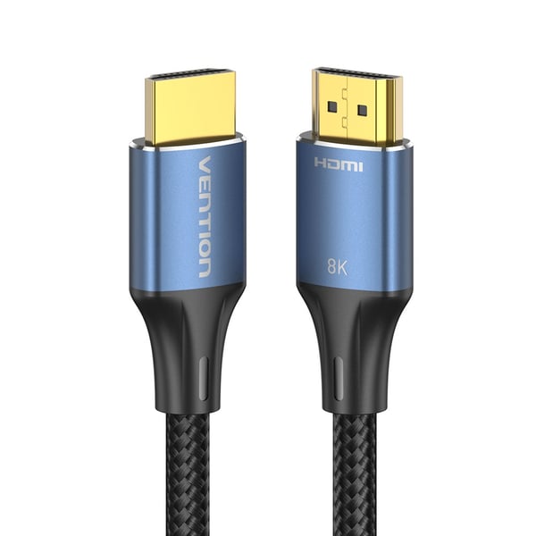 Vention Bomuldsflettet HDMI-A Han-til-Han HD-kabel 8K 2M Blå Aluminiumlegering