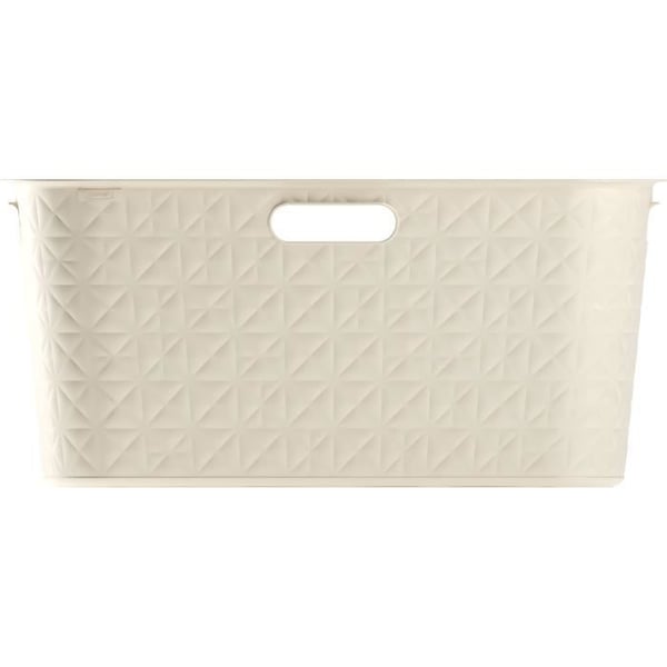 Vasketøjskurv - CURVER - Softex - 45L - Genbrugsplast - 59 x 39 x 27 cm - Off-White