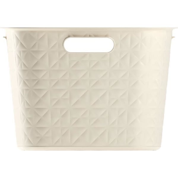 Vasketøjskurv - CURVER - Softex - 45L - Genbrugsplast - 59 x 39 x 27 cm - Off-White