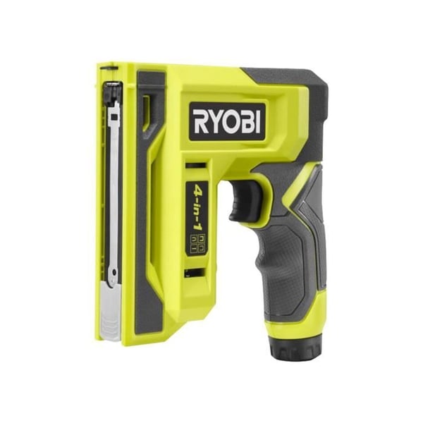 RYOBI 4V Hæftepistol/Sømpistol - 6 til 14 mm Hæfteklammer - 18G Søm op til 15 mm - Leveres med 1100 T50 Hæfteklammer og 250 18G Søm