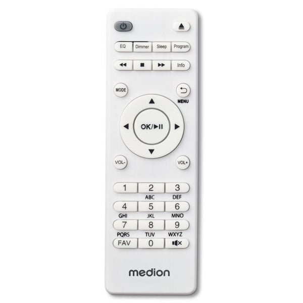 Mini HiFi-system - MEDION - DAB/FM internetradio - CD-afspiller - 2x15W RMS - Hvid