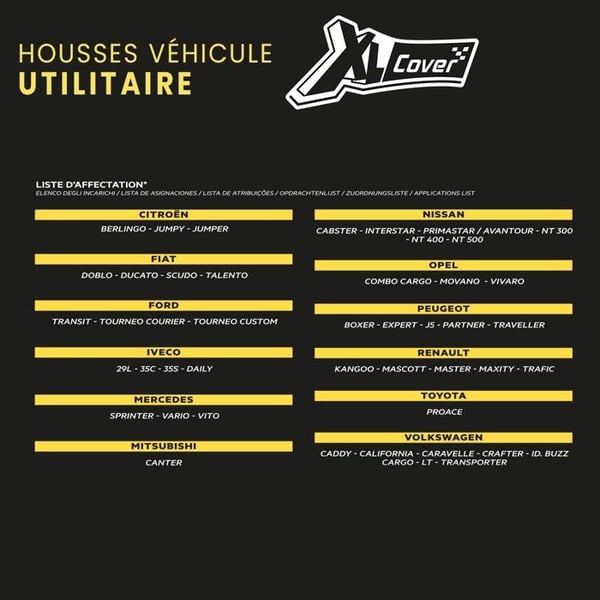 XLCOVER bilsædebetræk - Utilities vehicle - Førersæde- og bænkesædebetræk