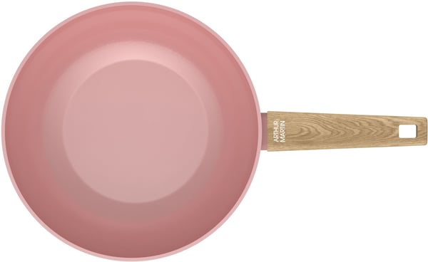 Wok - Velegnet til alle kogeplader inklusive induktion - ARTHUR MARTIN - AM4944 - Keramisk belægning - ? 28 cm - Lyserød