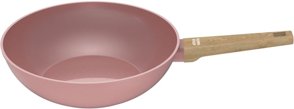 Wok - Lämplig för alla spishällar inklusive induktion - ARTHUR MARTIN - AM4944 - Keramisk beläggning - ? 28 cm - Rosa