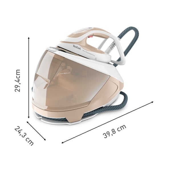 Tefal Pro Express Eco GV9E22E0 höyrysilitysrauta 2200 W 1,8 L Durilium AirGlide Autoclean -pohja Beige. Valkoinen