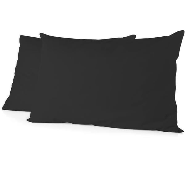 Sæt med 2 pudebetræk - HOME LINGE PASSION - HP72081 - 82 g mikrofiber - 50 x 70 cm - Sort Sæt med 2 pudebetræk - HOME LINGE PASSION - HP72081 - 82 g mikrofiber - 50 x 70 cm - Sort