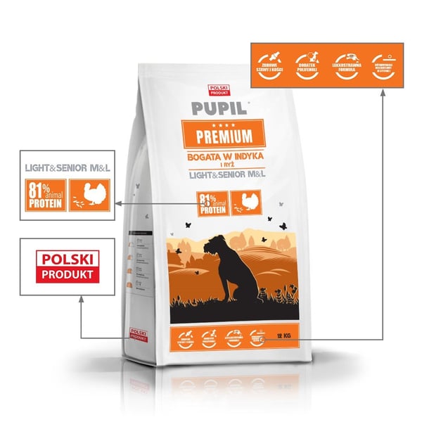 PUPIL PREMIUM M&L Light&Senior rik på Turkiet 12 kg