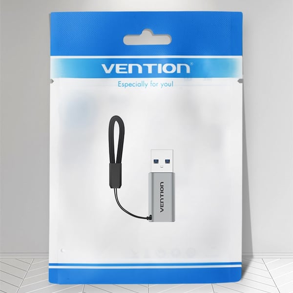Vention USB 3.0 Han til USB-C Hun Adapter Grå Aluminiumlegering Type