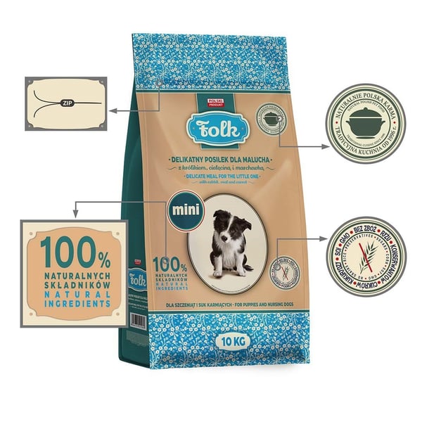 FOLK Herkkä taaperoiden ateria kanilla, vasikalla ja porkkanoilla Mini 10kg