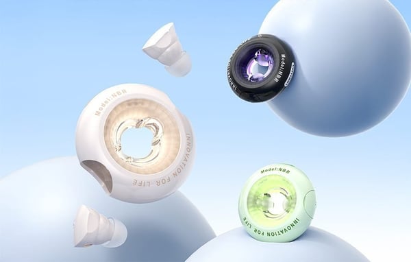 Vention Donutformede BT 5.3 Trådløse In-Ear Hovedtelefoner IPX4 Hvide