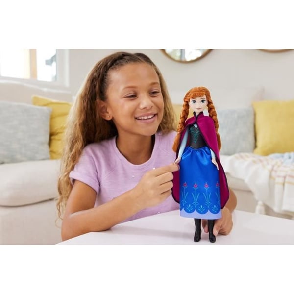 Frost-Anna-Mattel Disney-dukke med outfit og tilbehør HLW49