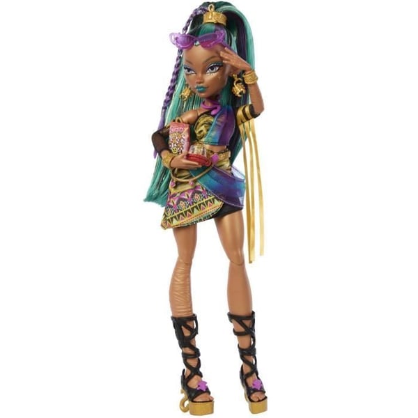 Monster High - Nefera De Nile Dukke - Med Overdådig og 7 Tilbehør - Monster High - JDR48