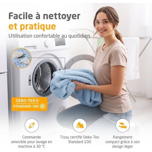 Vändbar värmefilt - MEDISANA - HB 415 - 120 W - 9 inställningar - 180 x 130 cm - Blå