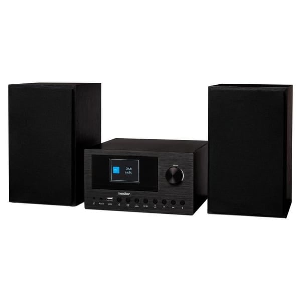 Mini HiFi-system - MEDION - DAB/FM internetradio - CD-afspiller - 2x150W - Sort