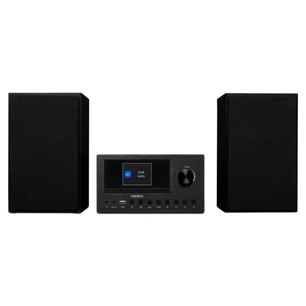 Mini HiFi-system - MEDION - DAB/FM internetradio - CD-afspiller - 2x150W - Sort