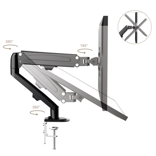 Maclean MC-860N Skærmbeslag. Med gasfjeder. 13"-27". 8 kg. Sort