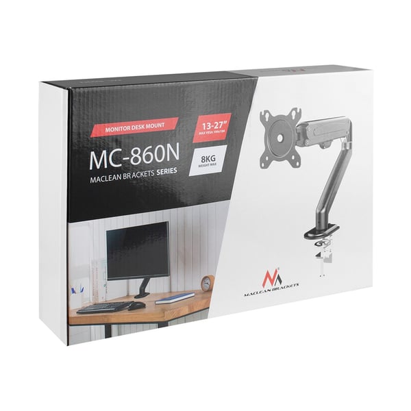 Maclean MC-860N Skærmbeslag. Med gasfjeder. 13"-27". 8 kg. Sort