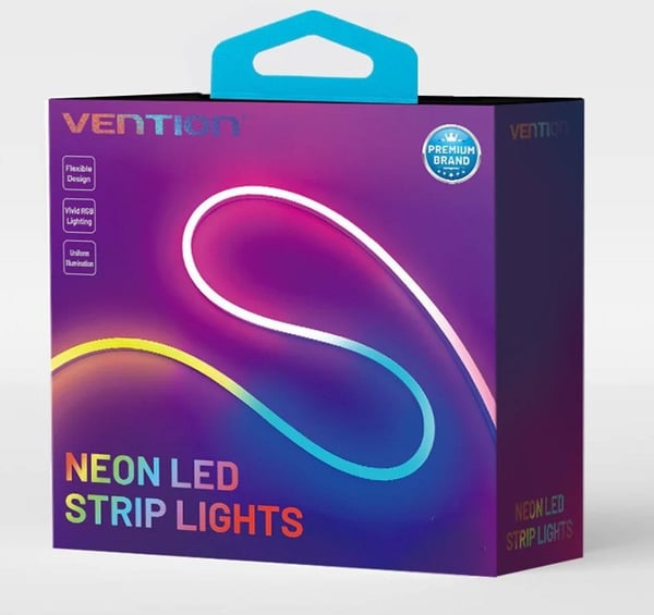 Vention Silikon Neon LED-remsa med IR-fjärrkontroll, USB 5V strömförsörjning, 2m