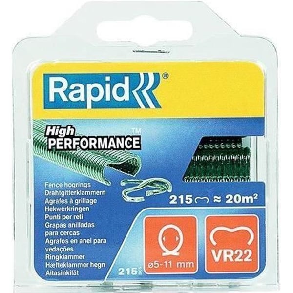 VR22 Rapid Agraf stängselklammer - gröna plastbelagda - 215 klammer