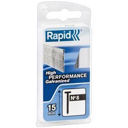 RAPID Galvaniserade Spikar Nr 8/25 mm - Fintråd - Förpackning med 200