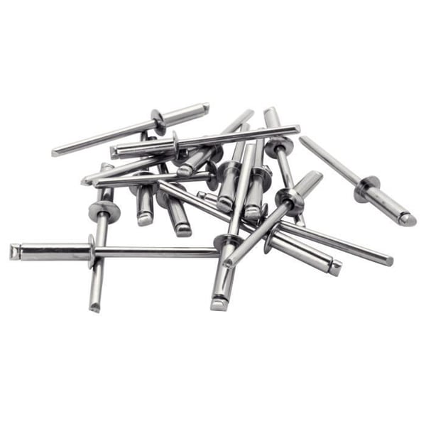 Pikakiinnityksellä varustetut ruostumattomasta teräksestä valmistetut niitit ?4,8x10 mm. 50 kpl läpipainopakkaus.