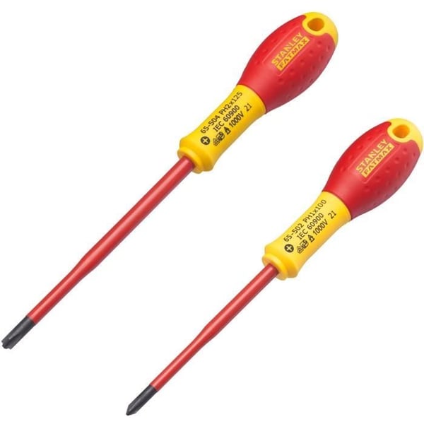 Set med 2 skruvmejslar - STANLEY FATMAX - FMHT0-62648 - 1000V isolerad - PH1X100 + PH2X125