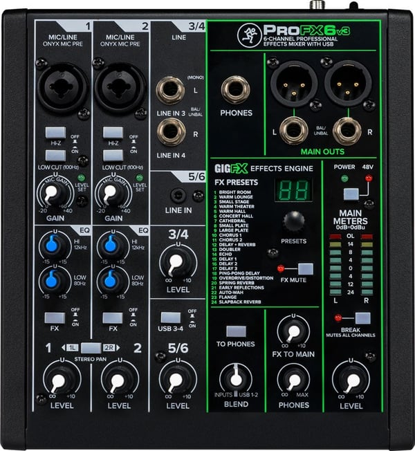 Mackie ProFX6v3 - Analog mixer med USB-interface