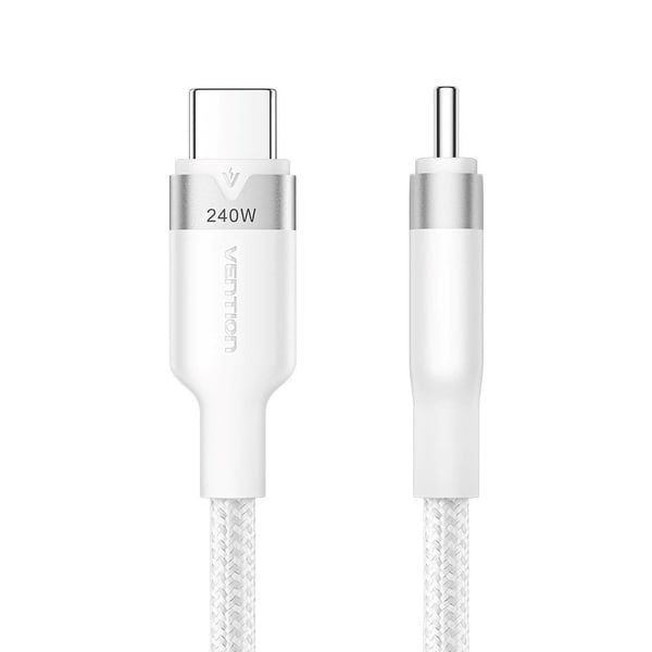 USB-C til USB-C 2.0 PD 3.1 Ventilationskabel 5A 240W 2m Hvid