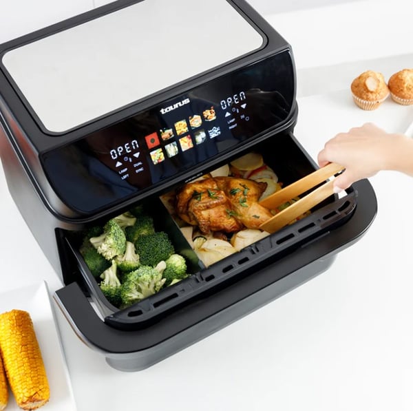 Fedtfri frituregryde med lang kurv og grill Taurus 973004000