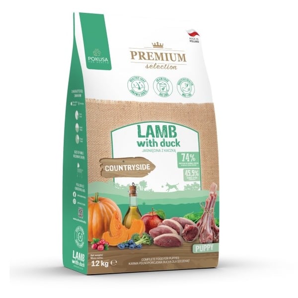 POKUSA Premium Selection Puppy Lamb & Ankka - kuiva koiranruoka - 12 kg