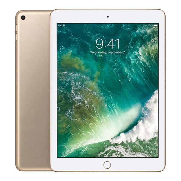 Apple iPad 9,7 5. gen (2017) Gold 128 GB WIFI Klasse A Nyt batteri (Refurbished)