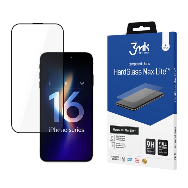 Apple iPhone 16 Pro skärmskydd 3mk HardGlass Max Lite svart